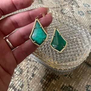 Kendra Scott Green Gold Geometric Earrings